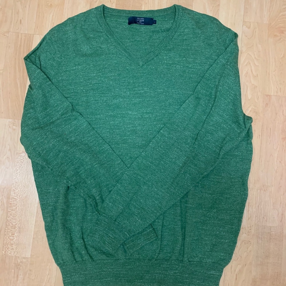 J. Crew Green V neck Sweater - Picture 2 of 4
